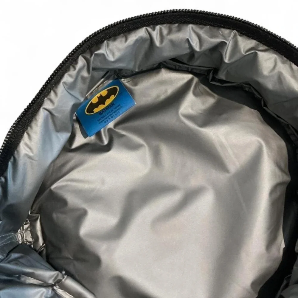Batman Lunch Bag Kids OS Black Yellow Excellent Insulated Round‎ Logo Bag
